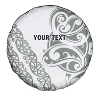 All White Maori Tribal Tattoo Personalised Spare Tire Cover Moss Green Polynesian Style LT9 - Polynesian Pride