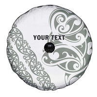 All White Maori Tribal Tattoo Personalised Spare Tire Cover Moss Green Polynesian Style LT9 - Polynesian Pride