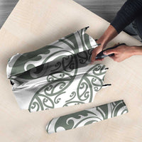 All White Maori Tribal Tattoo Personalised Umbrella Moss Green Polynesian Style - Polynesian Pride