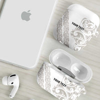 All White Maori Tribal Tattoo Personalised AirPods Case Stone Gray Polynesian Style - Polynesian Pride