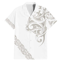All White Maori Tribal Tattoo Personalised Family Matching Mermaid Dress and Hawaiian Shirt Stone Gray Polynesian Style - Polynesian Pride