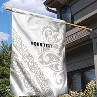 All White Maori Tribal Tattoo Personalised Garden Flag Stone Gray Polynesian Style - Polynesian Pride