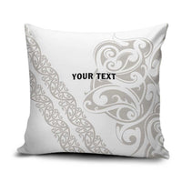 All White Maori Tribal Tattoo Personalised Pillow Cover Stone Gray Polynesian Style - Polynesian Pride