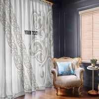 All White Maori Tribal Tattoo Personalised Window Curtain Stone Gray Polynesian Style - Polynesian Pride