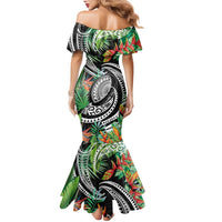 Polynesian Pacific Rugby Tribal Family Matching Mermaid Dress and Hawaiian Shirt Tropical Vibe