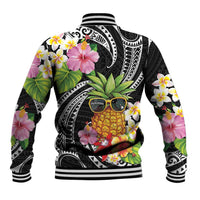Hau'oli Makahiki Hou Baseball Jacket Aloha Pineapple Tropical Vibe LT9 - Polynesian Pride