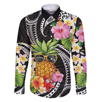 Hau'oli Makahiki Hou Family Matching Puletasi and Hawaiian Shirt Aloha Pineapple Tropical Vibe