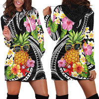 Hau'oli Makahiki Hou Hoodie Dress Aloha Pineapple Tropical Vibe LT9 - Polynesian Pride
