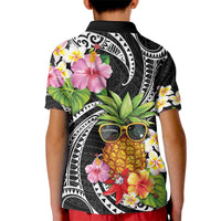 Hau'oli Makahiki Hou Kid Polo Shirt Aloha Pineapple Tropical Vibe