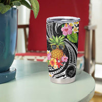 Hau'oli Makahiki Hou Tumbler Cup Aloha Pineapple Tropical Vibe LT9 - Polynesian Pride