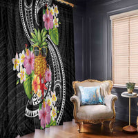 Hau'oli Makahiki Hou Window Curtain Aloha Pineapple Tropical Vibe LT9 - Polynesian Pride