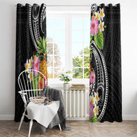 Hau'oli Makahiki Hou Window Curtain Aloha Pineapple Tropical Vibe LT9 - Polynesian Pride