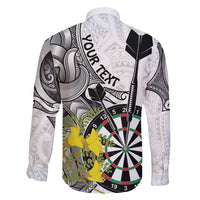 Personalised New Zealand Darts Family Matching Puletasi and Hawaiian Shirt Kowhai Floral with Maori Tattoo LT9 - Polynesian Pride