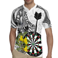 Personalised New Zealand Darts Rugby Jersey Kowhai Floral with Maori Tattoo