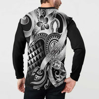 Aloha Black Tribal Honu Tattoo Button Sweatshirt