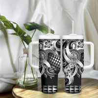 Aloha Black Tribal Honu Tattoo Tumbler With Handle