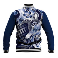 Aloha Blue Tribal Honu Tattoo Baseball Jacket