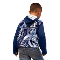 Aloha Blue Tribal Honu Tattoo Kid Hoodie