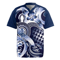Aloha Blue Tribal Honu Tattoo Rugby Jersey