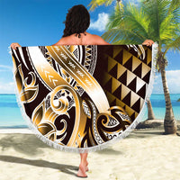 Aloha Gold Tribal Honu Tattoo Beach Blanket LT9 - Polynesian Pride