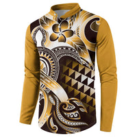 Aloha Gold Tribal Honu Tattoo Button Sweatshirt