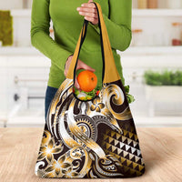 Aloha Gold Tribal Honu Tattoo Grocery Bag