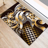 Aloha Gold Tribal Honu Tattoo Rubber Doormat