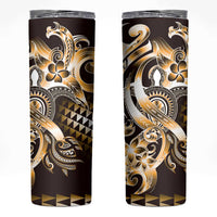 Aloha Gold Tribal Honu Tattoo Skinny Tumbler LT9 Gold - Polynesian Pride