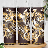 Aloha Gold Tribal Honu Tattoo Skinny Tumbler LT9 - Polynesian Pride