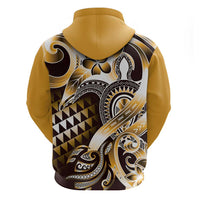 Aloha Gold Tribal Honu Tattoo Zip Hoodie LT9 - Polynesian Pride