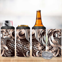 Aloha Mocha Mousse Tribal Honu Tattoo 4 in 1 Can Cooler Tumbler LT9 - Polynesian Pride