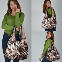 Aloha Mocha Mousse Tribal Honu Tattoo Grocery Bag