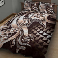 Aloha Mocha Mousse Tribal Honu Tattoo Quilt Bed Set LT9 - Polynesian Pride
