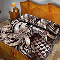 Aloha Mocha Mousse Tribal Honu Tattoo Quilt Bed Set LT9 - Polynesian Pride