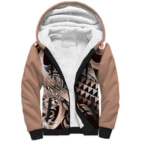 Aloha Mocha Mousse Tribal Honu Tattoo Sherpa Hoodie LT9 Unisex Mocha Mousse - Polynesian Pride