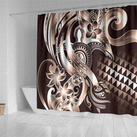 Aloha Mocha Mousse Tribal Honu Tattoo Shower Curtain