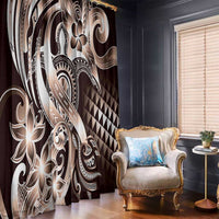 Aloha Mocha Mousse Tribal Honu Tattoo Window Curtain LT9 - Polynesian Pride