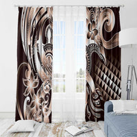 Aloha Mocha Mousse Tribal Honu Tattoo Window Curtain LT9 - Polynesian Pride