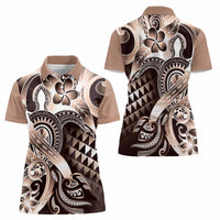 Aloha Mocha Mousse Tribal Honu Tattoo Women Polo Shirt