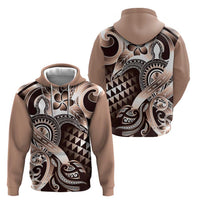 Aloha Mocha Mousse Tribal Honu Tattoo Zip Hoodie