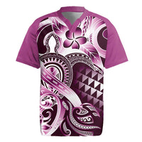 Aloha Pink Tribal Honu Tattoo Rugby Jersey LT9 Pink - Polynesian Pride