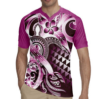 Aloha Pink Tribal Honu Tattoo Rugby Jersey LT9 - Polynesian Pride