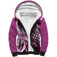 Aloha Pink Tribal Honu Tattoo Sherpa Hoodie LT9 Unisex Pink - Polynesian Pride