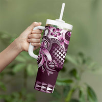 Aloha Pink Tribal Honu Tattoo Tumbler With Handle LT9 - Polynesian Pride