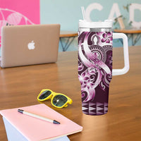 Aloha Pink Tribal Honu Tattoo Tumbler With Handle LT9 - Polynesian Pride