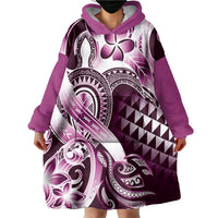 Aloha Pink Tribal Honu Tattoo Wearable Blanket Hoodie LT9 - Polynesian Pride