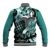 Aloha Turquoise Tribal Honu Tattoo Baseball Jacket LT9 - Polynesian Pride