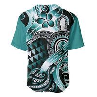 Aloha Turquoise Tribal Honu Tattoo Baseball Jersey