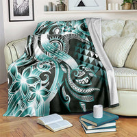 Aloha Turquoise Tribal Honu Tattoo Blanket LT9 Turquoise - Polynesian Pride