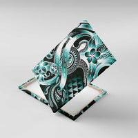 Aloha Turquoise Tribal Honu Tattoo Canvas Wall Art LT9 With Frame Turquoise - Polynesian Pride